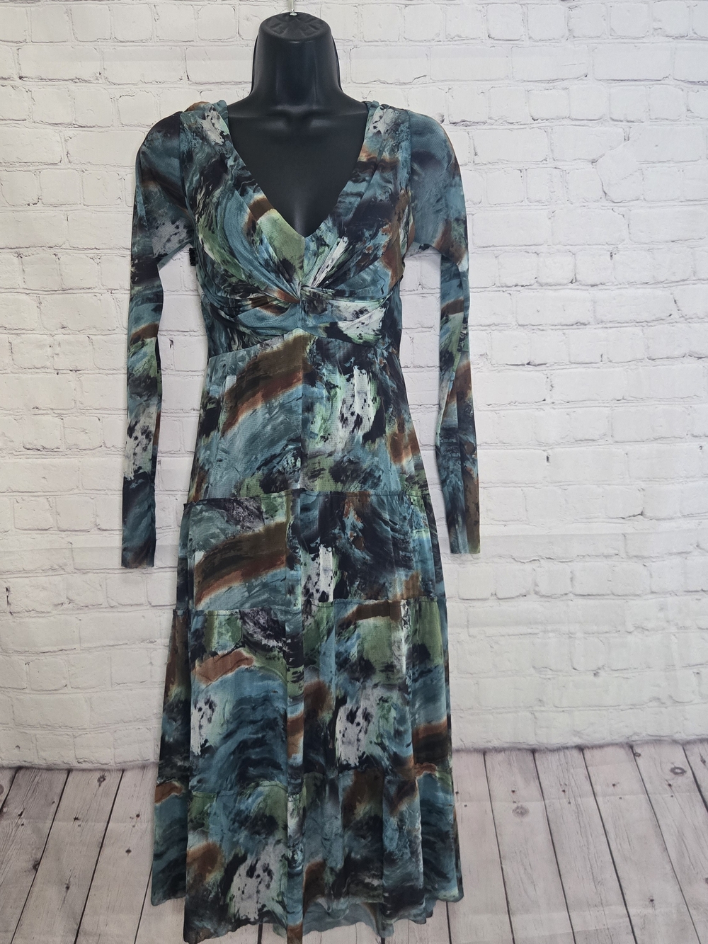 Weston Wear Usa Fairy Grunge Micro Mesh Midi Milkmaid Dress Lg Y2k Indie Boho